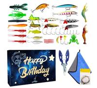 Generisch Kit d'appâts réalistes pour la pêche - Ensemble d'appâts réalistes - pour Truite d'eau Douce, Crappie, Poisson-Chat, Saumon, Sandre, Surf, Bateau, mer, père, pêcheur, Anniversaire