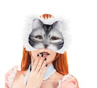 Generisch Kit de bricolage pour masques avec chat vierge, archet en tissu, yeux artificiels, filet, concevoir des déguisements d'animaux créatifs