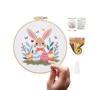 Generisch Kit de broderie pour débutants, avec fils et accessoires de bricolage, petit kit de broderie à la main, pour débutants et amateurs, salle de classe, maison, voyage, vacances, fêtes