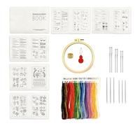 Generisch Kit de broderie pour débutants - Kit d'exercices classique avec accessoires réutilisables, guide interactif de bricolage réutilisable pour les loisirs créatifs