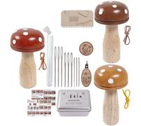 Generisch Kit de champignons reprisés - Bouchons en bois, équipement de bricolage complet, outils de réparation complets | couture, tricot, tissage, broderie, réparation, chaussettes, vêtements, tissu