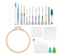 Generisch Kit de démarrage pour débutants - Kit d'outils de broderie réglable pour projets de fil, coussins et textiles