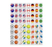 Generisch Kit de mahjong de voyage, 65 blocs de jeu à motif de drapeau de Mahjong - Jeux de société familial, blocs de jeu d'évasion maritime, blocs de puzzle pour pique-nique de printemps