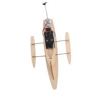 Generisch Kit de modélisation électrique en bois de trimaran - Jouet de bateau à monter soi-même - 33 x 15 cm - Puzzle de yacht motorisé - Kit de construction en bois - Jouet de jeu d'eau pour