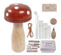 Generisch Kit de patchs en tricot - Motif champignon en bois - Outil de remplissage complet pour réparation de tissu - Kit de réparation de tissu pour tricot, broderie, bricolage, pour adultes et