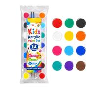 Generisch Kit de peinture acrylique - 12 couleurs - Aquarelle - Pigments | Kit de peinture acrylique pour débutants - Convient pour la maternelle, l'extérieur, l'école, la salle de classe, le journal