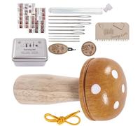 Generisch Kit de réparation complet en bois avec outils de patch, et métier à pour tricot, , tissage, broderie, chaussettes, vêtements, réparation de tissu, projets de bricolage