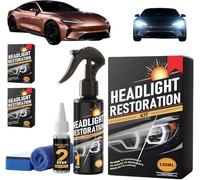 Generisch Kit de réparation de phares de voiture - Spray transparent - Revêtement en céramique pour deux véhicules - Polissage des phares pour nettoyer les phares jaunis - 2 pièces