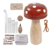 Generisch Kit de réparation de tricot - Outil de en bois en forme de champignon - Accessoires de cadre de tissu - Kit de réparation de - Réparation de tissu - Tricot brodé vêtements