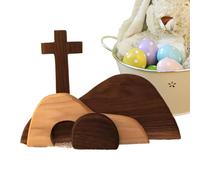 Generisch Kit de scènes de résurrection de Pâques - 23 x 16 cm - de naissance de Jésus faite à la main - Matériau en bois - Décoration de table chrétienne religieuse catholique pour la maison