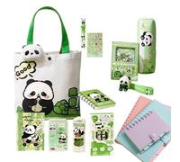 Generisch kit d'écriture - Trousse Panda à Plume de Plomb avec Marque-Page magnétique et Porte-clés - Sac en Toile pour l'organisation des élèves, Sac à Dos pour, Voyages, Filles, étude