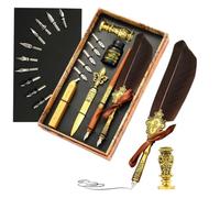 Generisch Kit d'encre à plume | Kit de stylo de calligraphie vintage | Kit d'encre de stylo comprend une trempette, de l'encre, des pointes de rechange, un outil d'enveloppe, un cadeau romantique