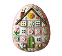 Generisch Kit d'œufs de patchwork pour loisirs créatifs de Pâques avec tissu à broder, instructions pour œufs décorés faits maison, en plastique pour activités festives de printemps (C, B)