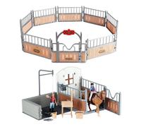 Generisch Kit miniature de ferme pour chevaux - Scènes de lavage pour chevaux - Inclut - Jouet éducatif pour la maternelle - Stimule la perception et le développement précoce du bébé