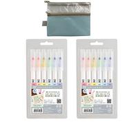 Generisch Kuretake ZIG CLEAN COLOR DOT Markers Single 6 couleurs MILD, lot de 2, TCSD-6100/6V (importé du Japon) Trousse supplémentaire avec fermeture éclair