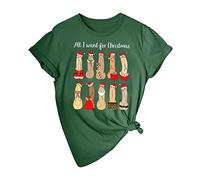Generisch La chemise de Noël laide des femmes des hommes chemise de Noël sale Noël drôle cadeau de Noël pour Noël Secret Santa Gift Matching T-shirts, Vert armée., XL