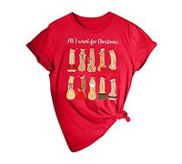 Generisch La chemise de Noël laide des femmes des hommes chemise de Noël sale Noël drôle cadeau de Noël pour Noël Secret Santa Gift Matching T-shirts, rouge, 3XL