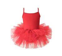 Generisch La librairie de souhaits Enfants Tutu Robe Pour Performance Personnalité Robe Sans Manches pour Filles Filles Noir 146, rouge, XS