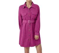 Generisch La robe en velours côtelé pour femme est tendance et polyvalente en hiver, Rose, XXL