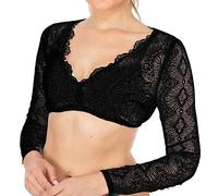 Generisch Lack Lingerie Femme 1 pièce Lingerie Dentelle Gilet Femme Élégant Chemisier Dirndl Noir Chemisier Dentelle pour Oktoberfest Lingerie Homme Latex, Noir , L