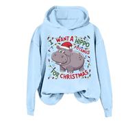 Generisch Lady, je veux faire un hippopotame avec un sweat à capuche., bleu ciel, L