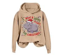 Generisch Lady, je veux faire un hippopotame avec un sweat à capuche., kaki, S