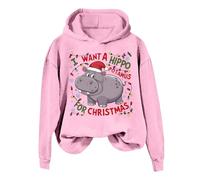 Generisch Lady, je veux faire un hippopotame avec un sweat à capuche., Rose, XXL
