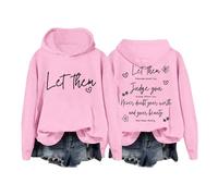 Generisch Laissez-les sweat à capuche Laissez-les Sweats à capuche pour femmes Sweat-shirt Hommes Drôle Laissez-les Sweat-shirt Femmes Pull Femme, Rose, L