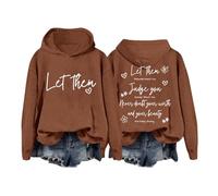 Generisch Laissez-les Sweat à capuche Laissez-les Sweats à capuche pour femmes Sweat-shirt Hommes Drôle Laissez-les Sweat-shirt Femmes Pull Femme, café, XXL