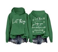 Generisch Laissez-les Sweat à capuche Laissez-les Sweats à capuche pour femmes Sweat-shirt Hommes Drôle Laissez-les Sweat-shirt Femmes Pull Femme, vert, XXL