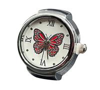 Generisch L'armée des anneaux pour dire le temps, bague de montre, bague ronde épaisse, bague réglable en argent, bijoux de montre à la mode, fleurs de calendula séchées, taille unique, Métal, Pas de