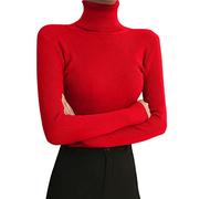 Generisch Legging 2025 pour femme avec col roulé à manches longues Hiver 2022 Pull en tricot serré avec un pull noir étroit sous la combinaison de ski pour femme Imperméable, RD3, taille unique