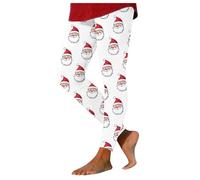 Generisch Legging avec imprimé de Noël pour femme - Legging d'exercice pour l'entraînement tout au long de l'année, Blanc., M