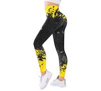 Generisch Legging Damen Frauen Drucken Hosen mit hoher Taille für Damenstrumpfhosen Kompressions-Yoga-Fitness-Leggings mit hoher Taille, Schwarz, S