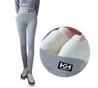 Generisch Legging Damen Lammwolle-Bottom-Hose Damen 2023 Winter gepolstert verdickt außerhalb der Bleistifthose Slim Tight Warm Hose, Gy1, M