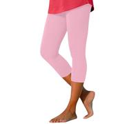 Generisch Legging Damen Leggings für Damen, Sommer, Lässig, Sport, Yoga, Hose, enge, Kurze Hose, Outfit, rose, XL
