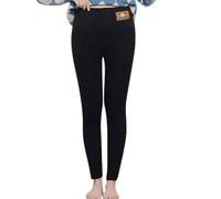 Generisch Legging Damen Plus Size Damen Winter Warm Plus samtverdickte schlanke Leggings, Schwarz, XXXXL