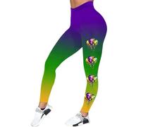 Generisch Legging de carnaval pour femme - Imprimé ballon coloré - Décontracté - Serré - Lifting des fesses, Vert armée., S