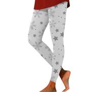 Generisch Legging de Noël pour femme avec motif de flocons de neige festifs pour le yoga, l'entraînement raffermissant les hanches, confort, Blanc., XXL