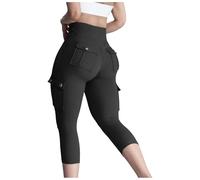 Generisch Legging de sport pour femme - Pantalon de yoga - Pantalon de sport pour femme - Capri cargo - Legging avec poches - Taille haute - Scrunch Butt Lifting - Entraînement - Pantalon de course