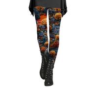 Generisch Legging décontracté avec imprimé Halloween, doux, taille haute, pantalon de yoga, confortable et extensible pour le fitness quotidien