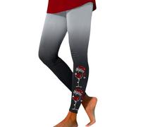 Generisch Legging décontracté pour femme avec imprimé de Noël et bloc de couleurs comme pantalon d'entraînement doux pour une liberté de mouvement optimale, gris foncé, L