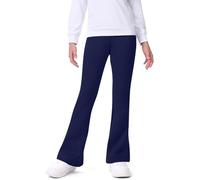 Generisch Legging d'hiver pour fille avec doublure en polaire - Automne/hiver - Legging évasé décontracté et chaud pour adolescentes, Marine, 7-8 ans