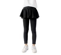 Generisch Legging en coton extensible pour bébé fille - Pantalon de base longueur cheville - Collants pour le printemps - Jupe pour bébé - Pour fille, Noir , 6-7 ans