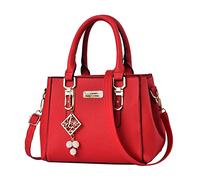 Generisch Legging en vinyle avec poches, sac à bandoulière décontracté avec grande capacité, sac à main pour femme, sac à main pour costume, rouge, Einheitsgröße