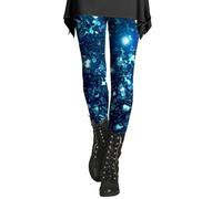 Generisch Legging et pull de sport à paillettes imprimés pour femme avec bas doux et fin - Bijou de corps chaîne, 1-bleu., 5XL
