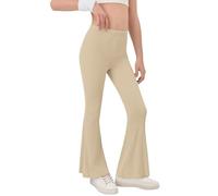 Generisch Legging évasé pour fille - Taille haute - Coupe ajustée - En coton stretch - Confortable - Pour le sport, la danse, le yoga, les loisirs, kaki, 110