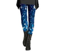 Generisch Legging festif pour femme, pantalon pailleté pour femme skinny pantalon de yoga imprimé brillant collant thermique à paillettes décontracté doux pantalon d'hiver extensible pantalon de fête