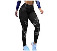 Generisch Legging noir sans coutures pour femme - Legging haut - Col bottleneck - Pantalon de yoga pour femme - Pantalon décontracté, Noir , M