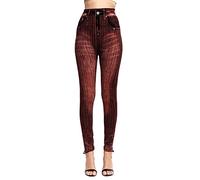 Generisch Legging pour femme aspect jean épais taille haute avec taille haute tendance Legging gainant Treggings Streetwear Pantalon skinny Jeans Slim Fit Pantalon décontracté Étirement Slim Taille